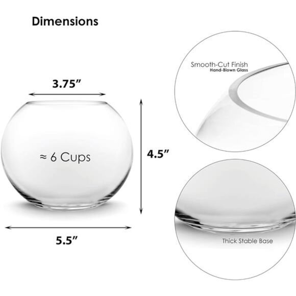 CYS EXCEL Bubble Vase (H-4.5" W-5.5", Approx. 1/4 Gal.) | Multiple Size Choices - Picture 2 of 6